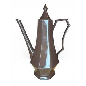 Vintage MCM Nikko Independence Ironstone Coffee Pot Brown Retro Kitsch Nostalgia